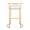 Fuji counter stool in Gold Metal, White PU, back view, featuring upholstered seat
