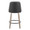 Marcel counter stool in Light Grey Wood, Black PU, Chrome Metal, Black Metal;, back view, featuring swivel and wood frame