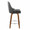 Marcel counter stool in Walnut Wood, Black PU, Chrome Metal, side view, featuring swivel and wood frame