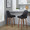 Marcel counter stool in Walnut Wood, Black PU, Chrome Metal, featuring swivel and wood frame