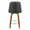 Marcel counter stool in Walnut Wood, Black PU, Chrome Metal, back view, featuring swivel and wood frame