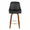 Marcel counter stool in Walnut Wood, Black PU, Chrome Metal, front view, featuring swivel and wood frame