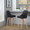 Marcel counter stool in Zebra Wood, Black PU, Chrome Metal, featuring swivel and wood frame