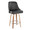 Marcel counter stool in Zebra Wood, Black PU, Chrome Metal, product view, featuring swivel and wood frame