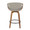 Curvo counter stool in Walnut Wood, Grey PU, Black Metal, back view, featuring swivel and wood frame