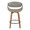 Symphony 26" Mid-Century Modern Fixed Height Counter Stool with Swivel in Walnut and Grey Faux Leather- Set of 2 — front view
