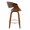 Curvo counter stool in Walnut Wood, Chrome Metal, Espresso PU, side view, featuring swivel and wood frame