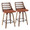 Trevi counter stool in Walnut Wood, Orange Fabric, Black Metal, coordinated set view, featuring fabric design