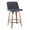 Toriano Mid-Century Modern Counter Stool in Walnut and Blue Fabric- Set of 2 — product view