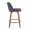 Toriano Mid-Century Modern Counter Stool in Walnut and Blue Fabric- Set of 2 — side view