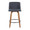 Toriano Mid-Century Modern Counter Stool in Walnut and Blue Fabric- Set of 2 — front view