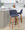 Toriano Mid-Century Modern Counter Stool in Walnut and Blue Fabric- Set of 2 — lifestyle photo 6