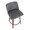 Tintori counter stool in Walnut Wood, Grey Fabric, Black Metal, top view, featuring metal footrest