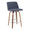 Toriano Mid-Century Modern Counter Stool in Walnut and Blue Fabric- Set of 2 — product view