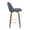 Toriano Mid-Century Modern Counter Stool in Walnut and Blue Fabric- Set of 2 — side view