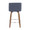 Toriano Mid-Century Modern Counter Stool in Walnut and Blue Fabric- Set of 2 — back view