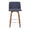 Toriano Mid-Century Modern Counter Stool in Walnut and Blue Fabric- Set of 2 — front view