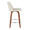 Tintori counter stool in Walnut Wood, Cream Fabric, Chrome, side view, featuring metal footrest