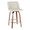 Tintori counter stool in Walnut Wood, Cream Fabric, Chrome, product view, featuring metal footrest