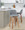 Tintori counter stool in Walnut Wood, Grey Fabric, Chrome, featuring metal footrest
