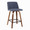 Toriano Mid-Century Modern Counter Stool in Walnut and Blue Fabric- Set of 2 — product view