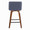Toriano Mid-Century Modern Counter Stool in Walnut and Blue Fabric- Set of 2 — back view