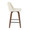 Toriano Mid-Century Modern Counter Stool in Walnut and Cream Fabric- Set of 2 — side view