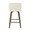 Toriano Mid-Century Modern Counter Stool in Walnut and Cream Fabric- Set of 2 — back view