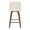 Toriano Mid-Century Modern Counter Stool in Walnut and Cream Fabric- Set of 2 — front view