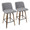 Tintori counter stool in Walnut Wood, Grey Fabric, Black Metal, coordinated set view