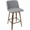 Tintori counter stool in Walnut Wood, Grey Fabric, Black Metal, product view
