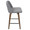 Tintori counter stool in Walnut Wood, Grey Fabric, Black Metal, side view