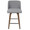 Tintori counter stool in Walnut Wood, Grey Fabric, Black Metal, front view