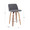 Tintori counter stool in Walnut Wood, Grey Fabric, Black Metal