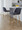 Tintori counter stool in Blue Fabric, Gold Metal, featuring swivel