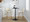 Tintori counter stool in Cream Fabric, Gold Metal, featuring swivel