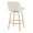 Toriano 26" Contemporary Fixed-Height Counter Stool with Swivel in Cream Fabric and Gold Metal with Round Footrest- Set of 2 — rear three-quarter view