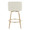 Toriano 26" Contemporary Fixed-Height Counter Stool with Swivel in Cream Fabric and Gold Metal with Round Footrest- Set of 2 — back view