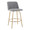 Toriano 26" Contemporary Fixed-Height Counter Stool with Swivel in Grey Fabric and Gold Metal with Round Footrest- Set of 2 — product view