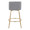 Toriano 26" Contemporary Fixed-Height Counter Stool with Swivel in Grey Fabric and Gold Metal with Round Footrest- Set of 2 — back view