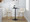 Tintori counter stool in Cream Noise Fabric, Gold Metal, featuring swivel