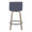 Tintori counter stool in Light Grey Wood, Blue Fabric, Black Metal, back view, featuring swivel and wood frame
