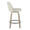 Tintori counter stool in Light Grey Wood, Cream Fabric, Black Metal, side view, featuring swivel and wood frame