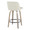 Tintori counter stool in Light Grey Wood, Cream Fabric, Black Metal, back and side view, featuring swivel and wood frame