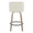 Tintori counter stool in Light Grey Wood, Cream Fabric, Black Metal, back view, featuring swivel and wood frame