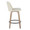 Toriano 26" Contemporary Fixed-Height Counter Stool with Swivel in Whitewashed Wood and Cream Fabric with Round Black Metal Footrest- Set of 2 — side view