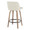 Toriano 26" Contemporary Fixed-Height Counter Stool with Swivel in Whitewashed Wood and Cream Fabric with Round Black Metal Footrest- Set of 2 — rear three-quarter view