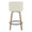 Toriano 26" Contemporary Fixed-Height Counter Stool with Swivel in Whitewashed Wood and Cream Fabric with Round Black Metal Footrest- Set of 2 — back view