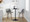 Tintori counter stool in Whitewashed Wood, Grey Fabric, Black Metal, featuring swivel and wood frame