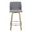 Toriano 26" Contemporary Fixed-Height Counter Stool with Swivel in Whitewashed Wood and Grey Fabric with Round Chrome Metal Footrest- Set of 2 — front view